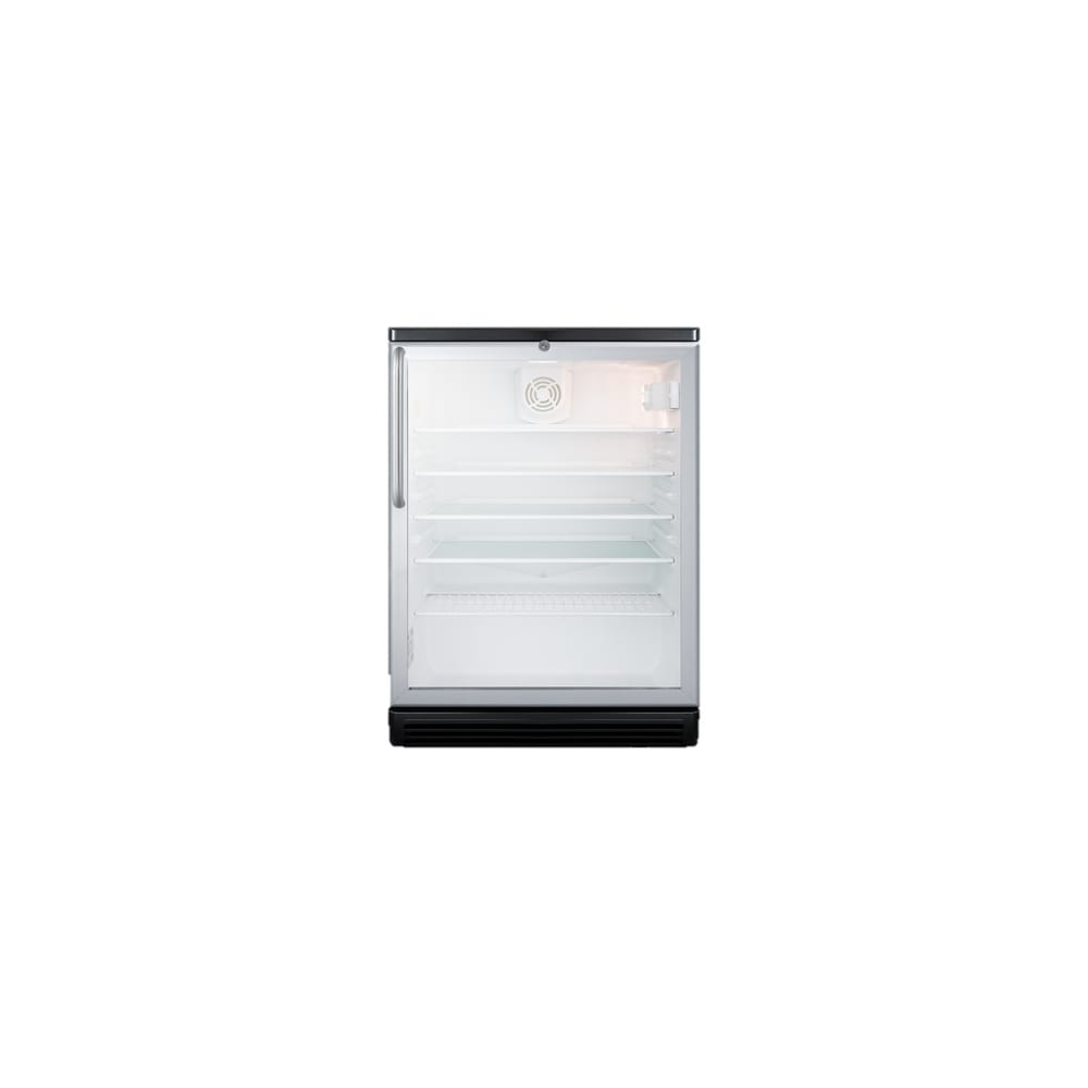 Accucold Commercial Freestanding Beverage Center with Copper Handle, 5.5 Cu Ft, Auto, Glass Door